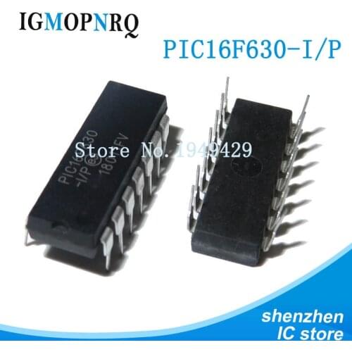 5PCS PIC16F630-I/P DIP14 PIC16F630-I PIC16F630 8 bit microcontroller -MCU 1.75KB 12 I/O Ind Temp PDIP14 RAM New