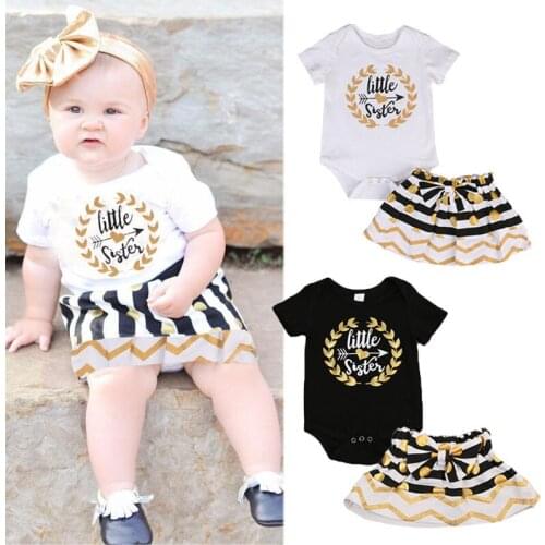 Fashion Sister Girl Set Big/Little Sister Matching Top T-shirt Newborn Baby Girl Romper Dress Outfit USA