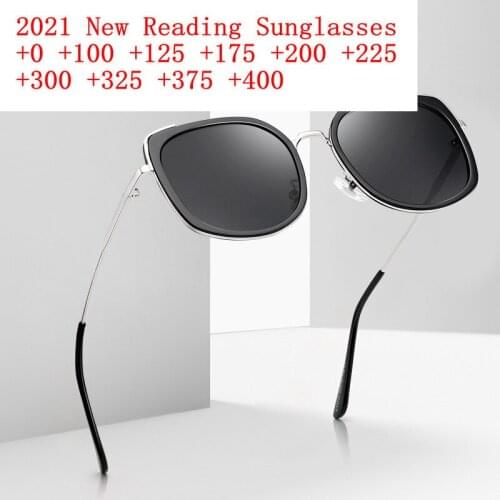 Fashion Unisex Round Reading Sunglasses Men Women Clear Lens Presbyopic Glasses Optical with Diopter +100 +200 +300 +400 NX