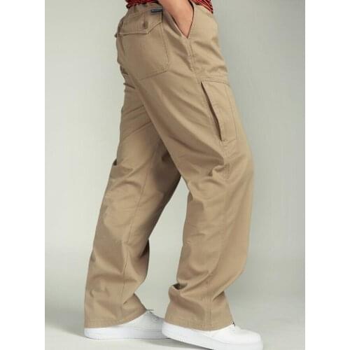 Autumn Winter Mens Cargo Pants Cotton Joggers Pants Casual Loose Long Trousers Plus Size L-6XL
