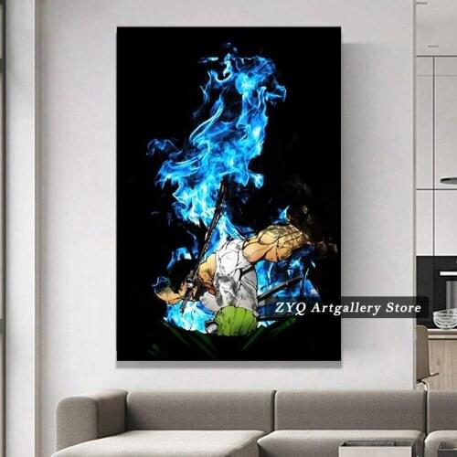 Anime Characters Ronona Zoro Ashura One Piece Art Poster Canvas Poster Wall Art Decor Print Picture Paintings