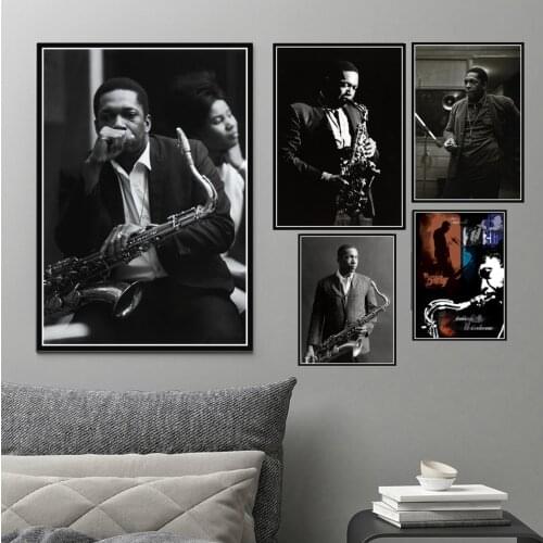 Poster And Prints Painting Art John Coltrane Jazz Musician Music Singer Star Wall Art Wall Pictures Home Decor quadro cuadros