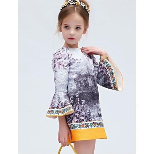 Girls Dresses Summer 2020 New Princess Robe Enfant Fille Mariage Flower Party Dresses Printed Wedding Dress For Girls
