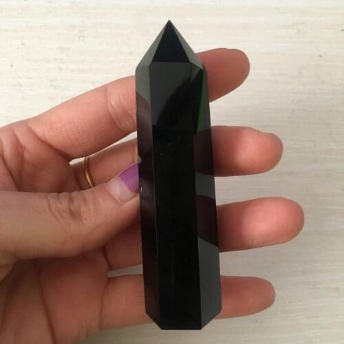 1PCS natural stone obsidian hexagonal crystal pillar point ornament mineral treatment stick home decoration DIY gift decoration