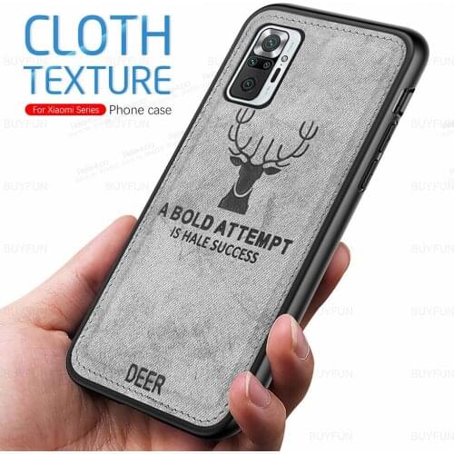 Cloth Fabric Case For Xiaomi Note 10 Pro Redme Not 9T 9 T A C S 10s 9s 8 8T 8a 9a 9c Derr Pattern Back Soft Silicone Cover Coque