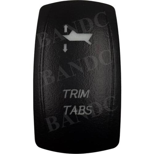 Cover Cap Only! Car Boat Dash TRIM TABS Laser Etched Rcoker Switch Cover Cap for Marine Vehicle Ship Yacht, Boat Accessories