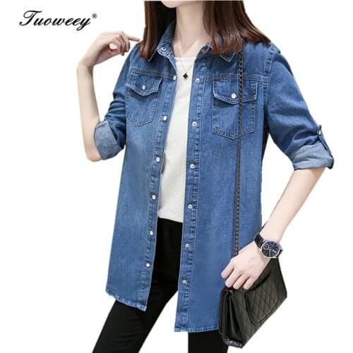 Tuoweey Womens Denim Shirts