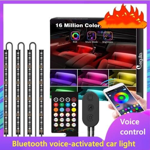 USB Bluetooth Ambience Light Led Car Flashing Lamp Sole Lamp Seven Color Light Belt Control Music Rhythm Set Light Belt