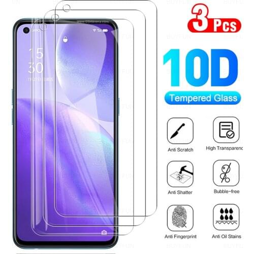 3pcs hd clear tempered glass for oppo reno5 reno 5 5g/4g 6.43 inches cph2145 9h premium smart phone screen protectors film cover