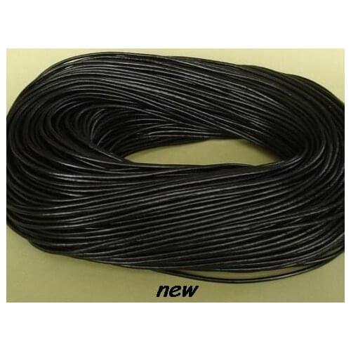 1 5mm 100 meter hgher34ory color Jewelry Black brown WHITE real Round Genuine Leather cords Bracele Cord string Rope