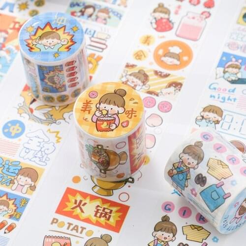 1pcs/1lot Decorative Adhesive Tapes Cute girl Scrapbooking DIY Paper Japanese Stickers 3m