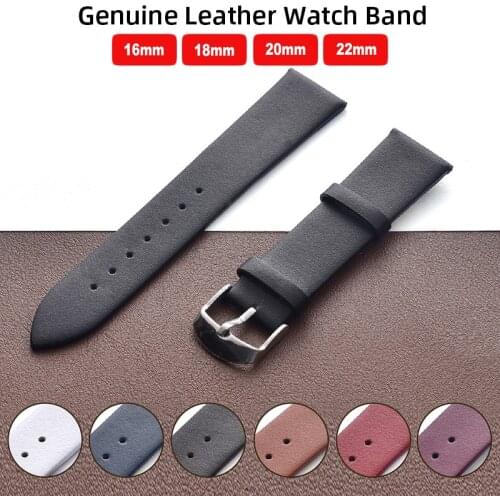 20 22mm Genuine Leather Watch Band Soft Strap Watchbands for samsung Galaxy Watch 3 45 41mm Huawei Amazfit Straps 16 18mm