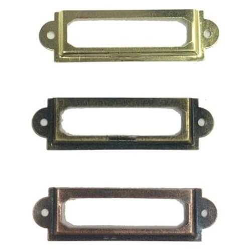 20Pcs Metal Label Holder File Name Card Cabinet Drawer Box Medicine Chest Iron Frame Furniture Hardware Accessories 60*17mm Size
