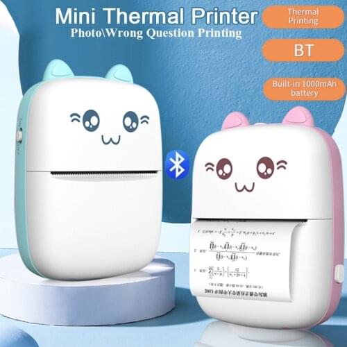 2021 Portable Thermal Printer BT Photo Label Memo Wrong Question Printing Mini Bluetooth Thermal Printing for iPhone Android