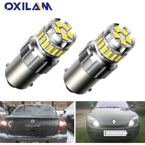 2x 1156 P21W LED Canbus NO OBC Error Car Reverse Daytime Running Light for Renault Reno Megane Duster Logan Sandero Kaptur Lamp