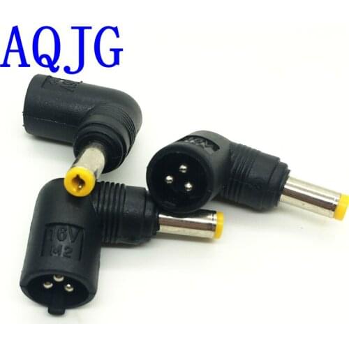 3pcs 16V 3pin Female DC Power Conversion Jack to Male 5.5*2.1mm male Power Plug Connector Angle 90 degree Adapter Laptop AQJG