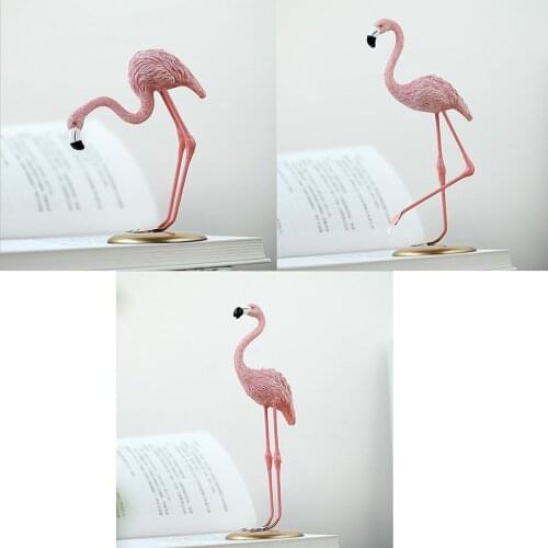 3pcs Resin Flamingo Figurine Miniature Sculpture Standing Table Ornament