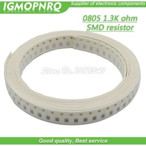 300pcs 0805 SMD Resistor 1.3K ohm Chip Resistor 1/8W 1.3K 1K3 ohms 0805-1.3K