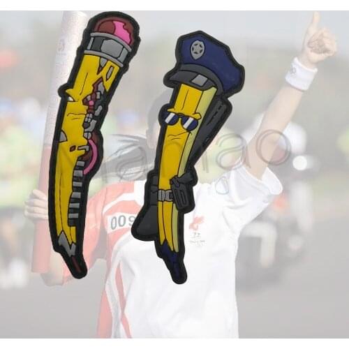 3D PVC Torch Patch Rubber Badge Pencil Torch Applique Emblem for Caps Backpacks Bags Clothes Handsome Hook & Loop Patches