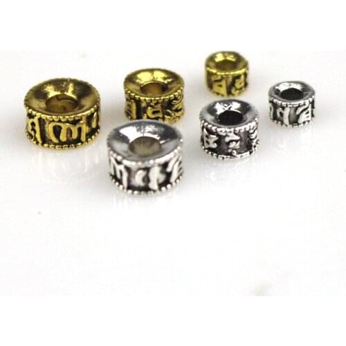 50pcs/lot Vintage Tibetan Beads Spacer 5 7 9mm Nepal Prayer Beads Buddhism Accessories Bracelet Charm For DIY Jewelry Making