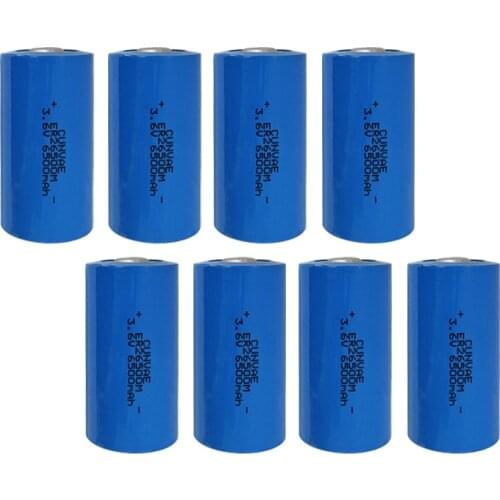 8PCS battery ER26500M ER26500 26500 lithium battery 3.6V 6500mah C type PLC control in Li-ion batterise High magnification