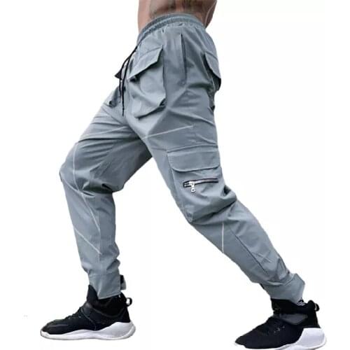 Cargo Pants 2021 New Men Sports Casual Pants Trendy Loose Straight Reflective Running Training Trousers Joggers Pants For Men