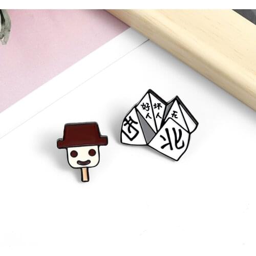 Paper folding Head ice cream Enamel Brooch Childhood memories Pin Bag jackets clothes Custom Badge brooches
