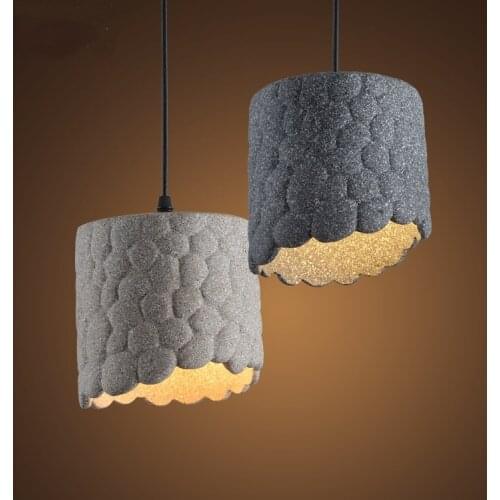 Single head cement pendant light loft retro restaurant lounge bar cafe living room lamp small pendant light ZA918403