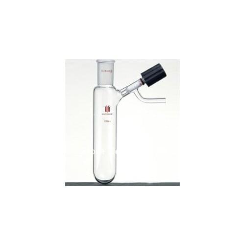 F561050 Flask, Reaction tube, High Vacuum Valve, Capacity:50ml, Joint:14/20, Valve Size:0-4mm
