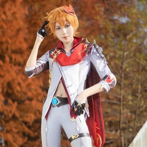 Game Genshin Impact Tartaglia Childe Cosplay Costume Tartaglia Ajax Men Funny Outfit Full Set for Halloween Christmas Party