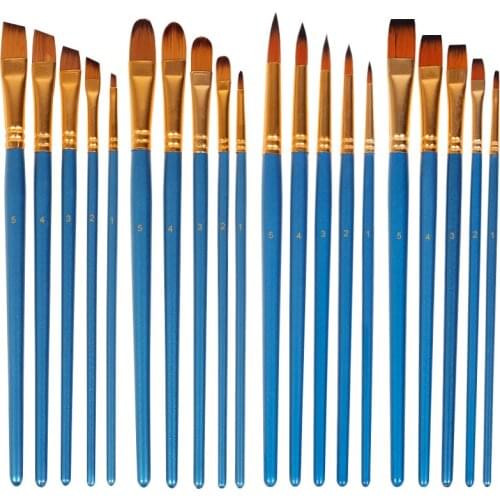 5Pcs Paint Brushes Set Short Rod For Oil Acrylic Brush Watercolor Brushes Nylon Hair Painting Brush Professional Art Supplies