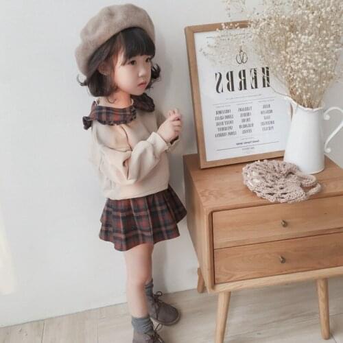 Baby Girl Dress Suit British Plaid Shirt+skirt 2pcs Set 2019 Spring New Kids Girls Cute Student Costume Childrens Clothing 2-7Y