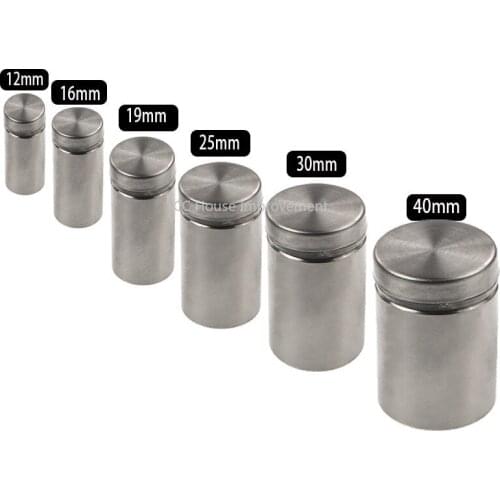 10PCS Glass Fasteners 16/25mm Stainless Steel Acrylic Advertisement Standoffs Pin Nails Billboard Fixing Screws Hardware