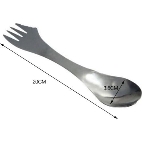 Simple and practical stainless steel spoon fork one more travel outdoor knife and fork integrated tableware