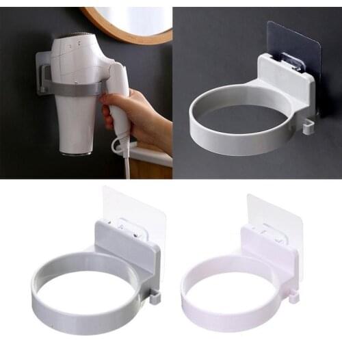 Multi-function Hair Dryer Rack Bathroom Hanging Seamless Wall Storage Hair Dryer Holder Bathroom Accessory Storage Shelf