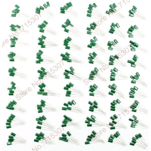 Film Capacitor Set 54values x 5pcs 220PF - 0.22UF Assorted Capacitor Kit 100 - 1000V Total 270pcs Polyester Capacitor Pack