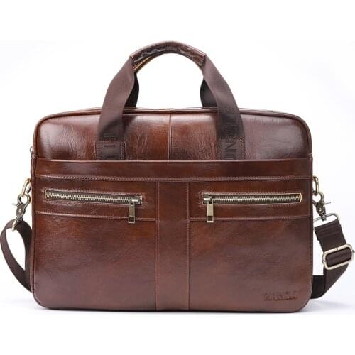 Men Genuine Leather Laptop Handbags Bags Male Cow Leather Messenger Bags Travel Briefcase Mens Crossbody Shoulder Bags