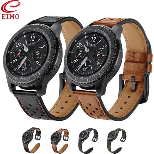 Gear S3 Frontier strap for Samsung Galaxy watch 46mm huawei watch GT strap 22mm watch band Leather bracelet Amazfit Stratos belt