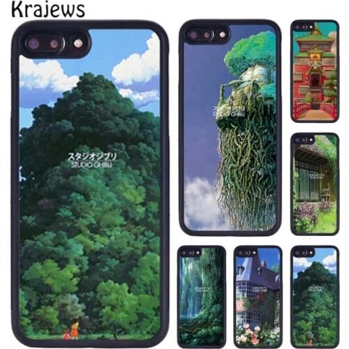 Krajews Studio Ghibli Poster Rubber Phone Case For iPhone X XR XS 11 12 Pro MAX 5 6 6S 7 8 Plus Samsung Galaxy S7edge S8 S9 S10