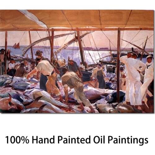 Joaquin Sorolla y Bastida paintings of The Tuna Catch modern art Landscape High quality Hand painted