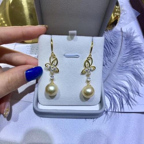 New Butterfly 925 Sterling Silver Earrings Findings Settings Mountings Jewelry Parts Fittings for Pearls Coral Jade Agate Beads