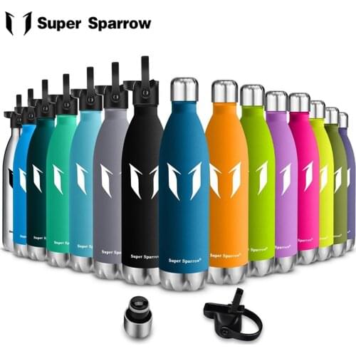 Super Sparrow Stainless Steel Thermos Water Bottles Double Wall Vacuum Flask Portable Sports Beverage Bottle 350ml/500ml/750ml