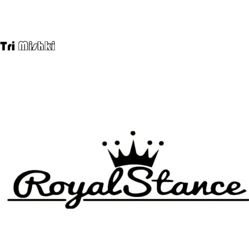 Tri Mishki Crown Patten Letter Print Royal Stance Car sticker Vinyl Decals Accessories Sticker Window Sticker HZX034 Black white