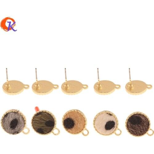Cordial Design 100Pcs 12*15MM Jewelry Accessories/Hand Made/Earrings Stud/Coin Shape/Leopard Print Effect/DIY/Earring Findings