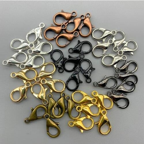 50Pcs/lot Stainless Steel Gold 7 Colors Lobster Clasp Hooks For Necklace Bracelet Chain DIY Fashion Jewelry Findings Supplies