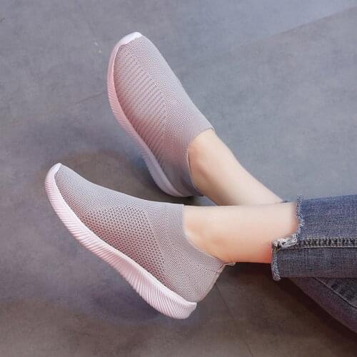 Women Air Mesh Sneakers Stretch Knitted Autumn Flat Shoe Spring Breathable Casual Walking Vulcanize Shoes Female Drop Shipping