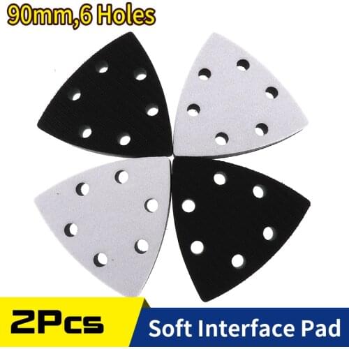2PCS 90x90x90MM 6-Hole Soft Interface Pad Hook and Loop Sanding Disc Backing Pad Power Tools Accessories