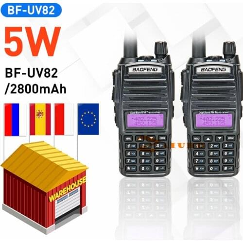 2pcs Baofeng UV82 Walkie Talkie Real 8W High Power Portable Ham Radio Dual Band VHF UHF Radio UV-82 Two-way Radio FM Transceiver