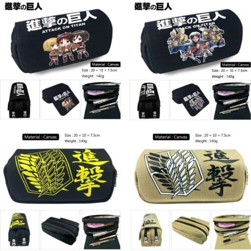 Anime Attack On Titan Stationery Box Cosplay Pen Pencil Case Cartoon Storage Bag Cosmetic Makeup Bag Gift