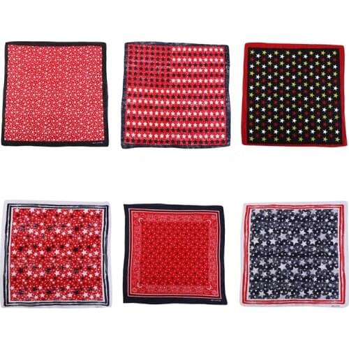 K3NF USA Star Stripes Print Bandana Square Scarf Unisex Cotton Sport Pocket Headband Headwrap 54x54CM Hip Hop Patriotic Neck Tie